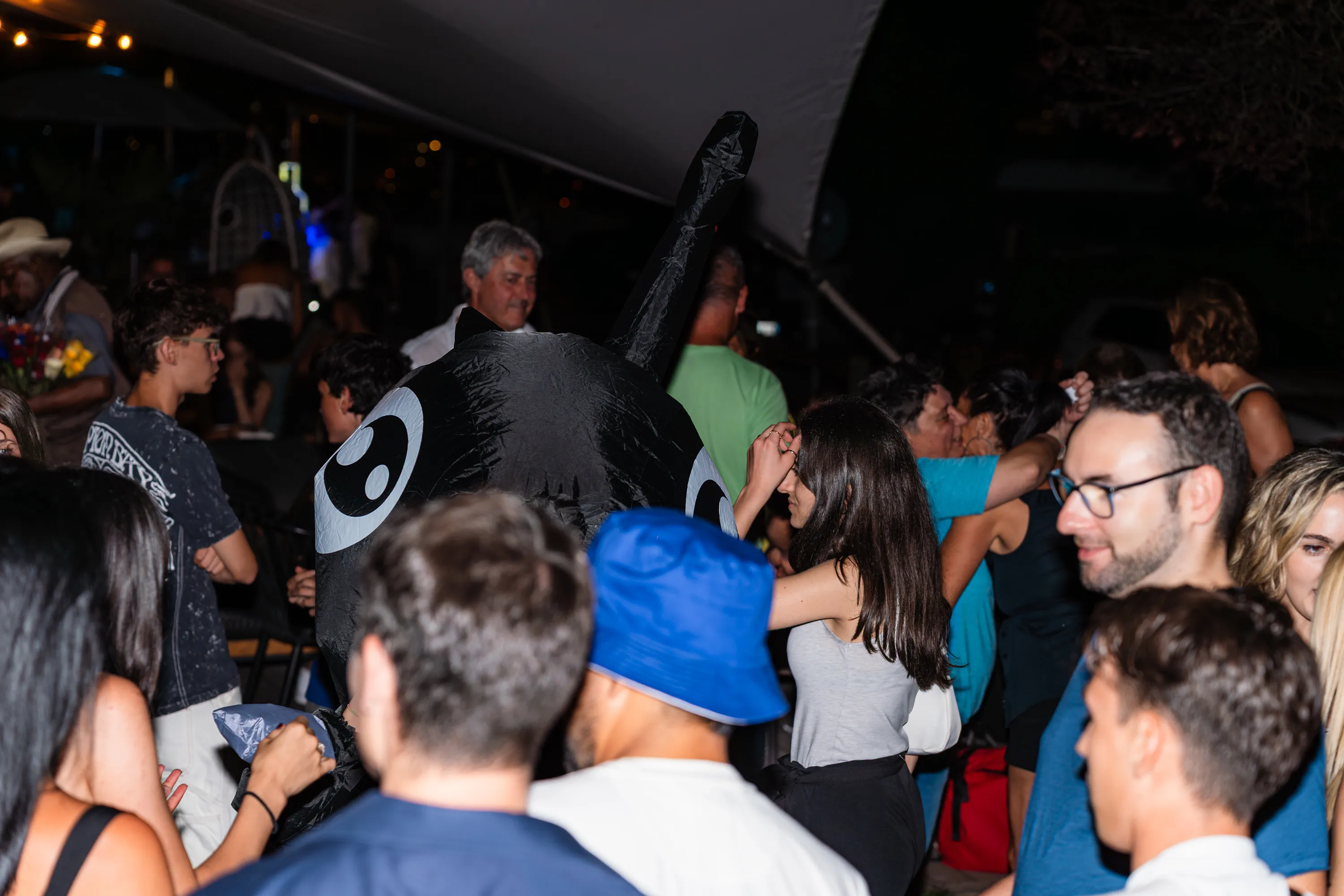 La folla davanti al palco durante la serata