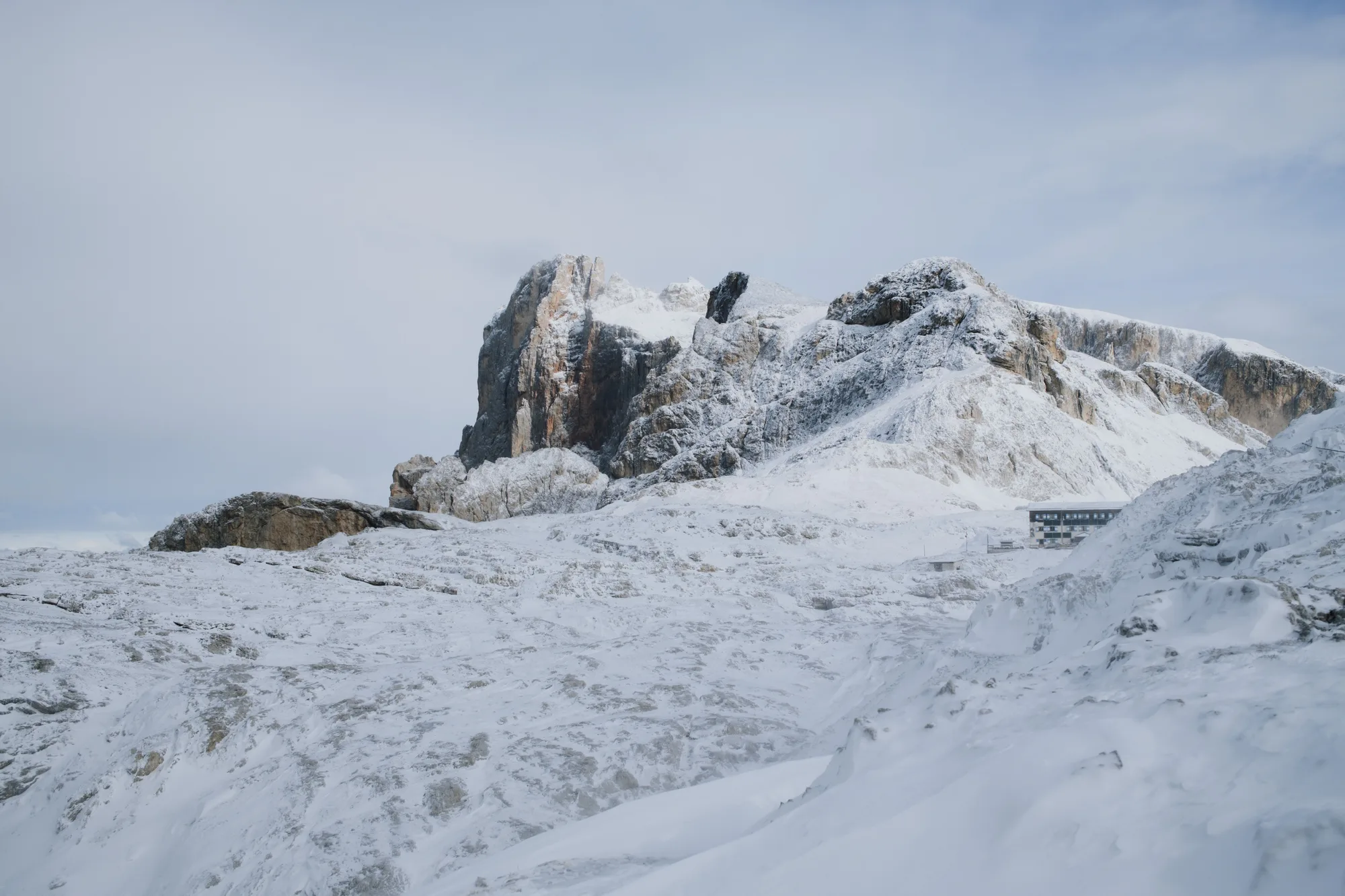 Le cime innevate di San Martino di Castrozza, d'inverno